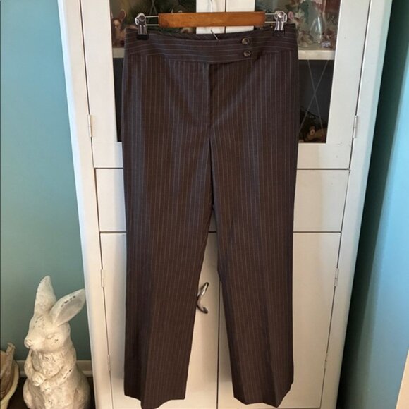 Tahari sz 4P Pinstripe Brown Suit Set euc - Picture 3 of 10